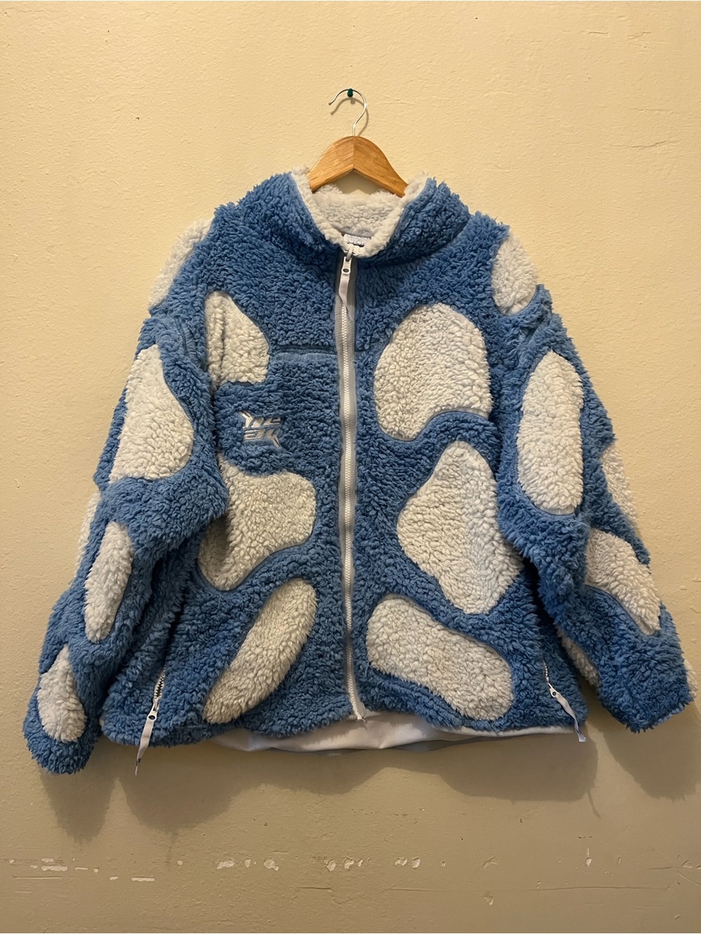 Nevere Evern blue Sherpa Zip-Up Hoodie for Men